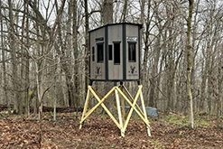 Elevated Hunting Blind in Woodland Area for Surround View Hunting